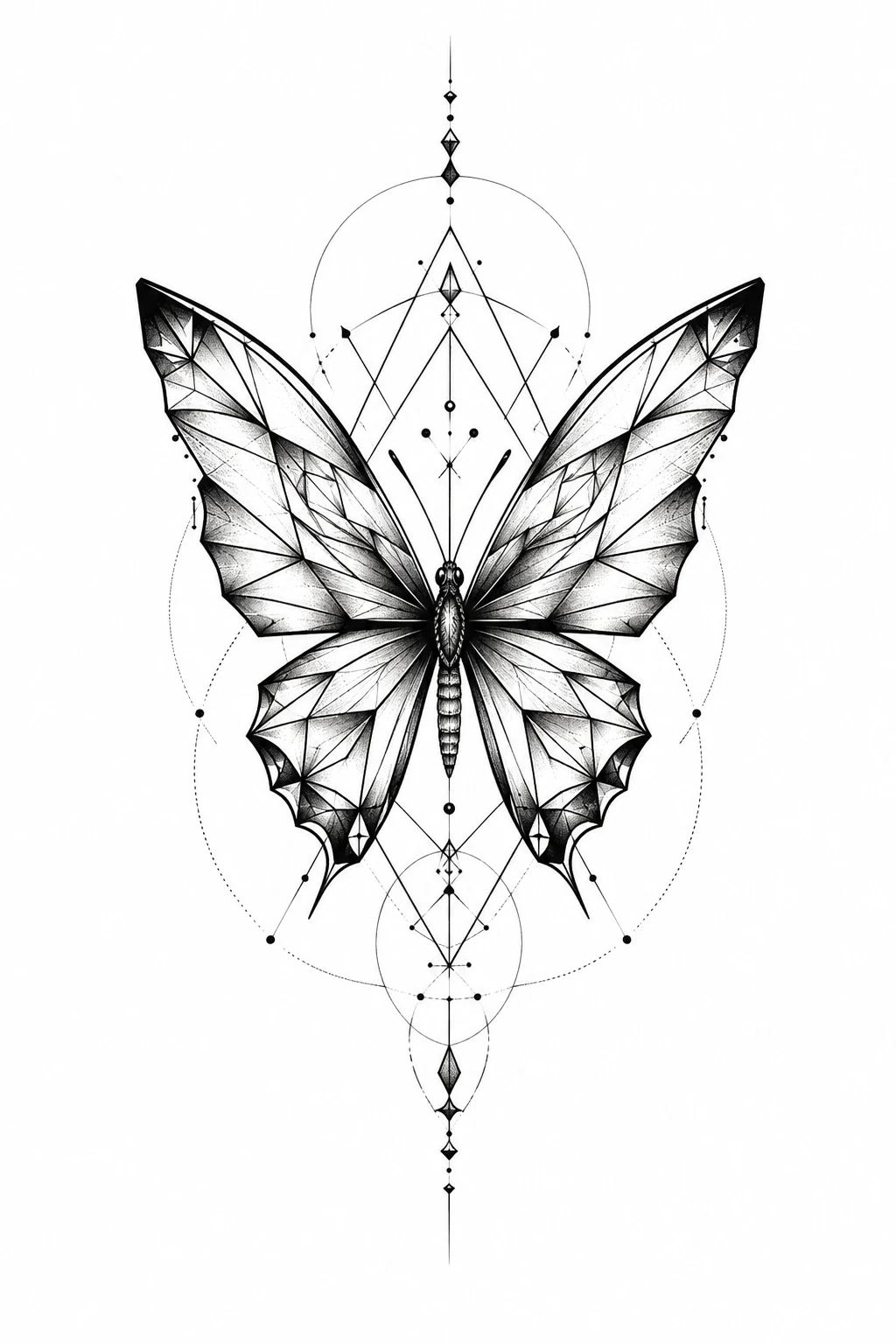 Butterfly Tattoo on Neck Male With Geometric Wings — butterfly tattoo on neck style outfit