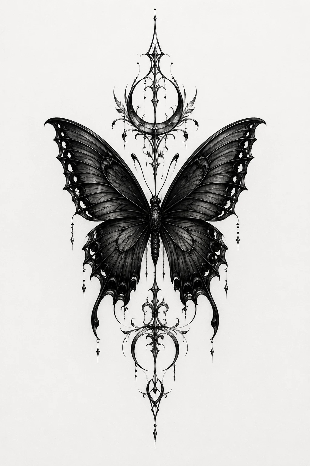 Gothic Black Butterfly — butterfly tattoo on neck style outfit