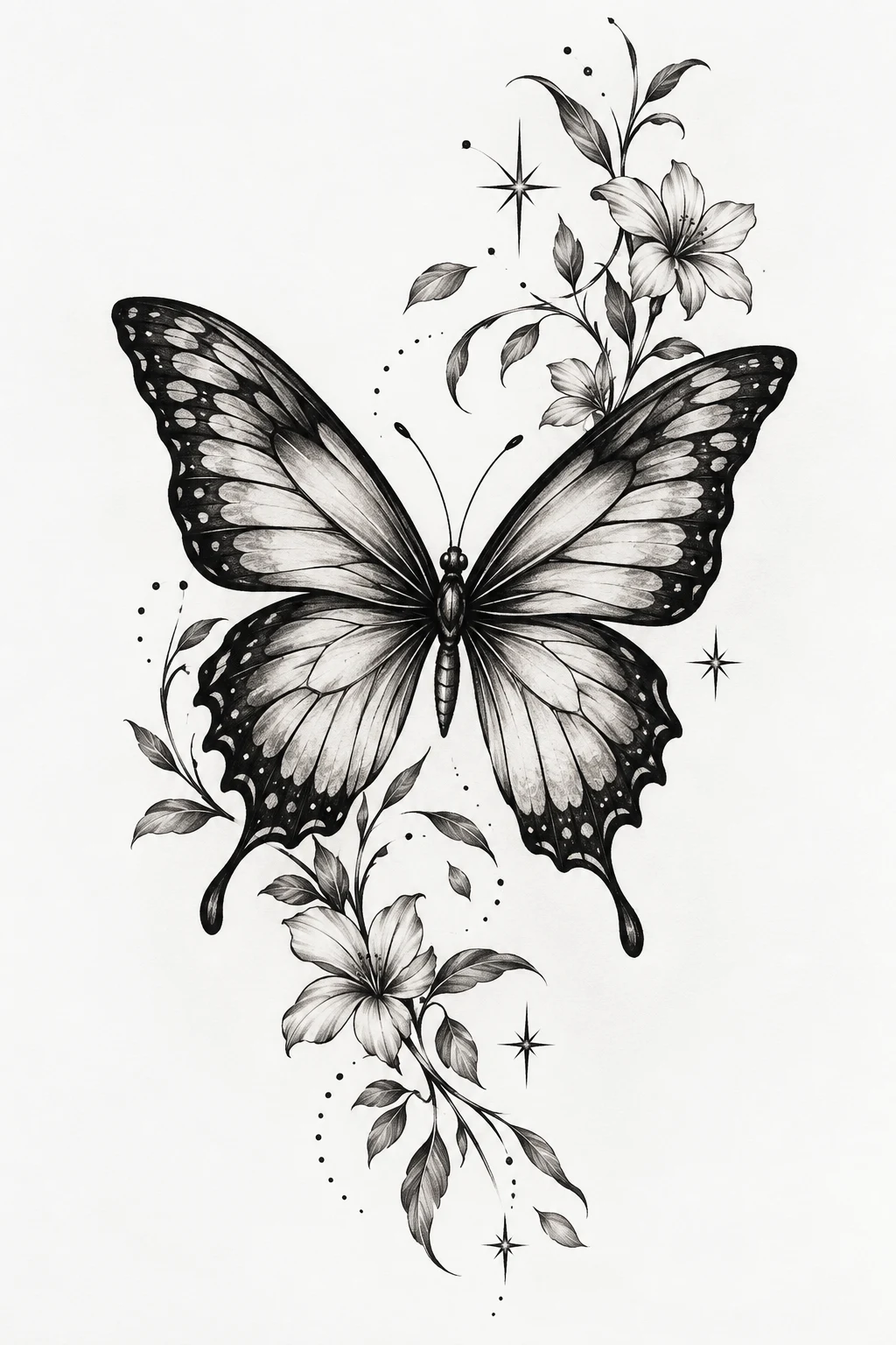 Thigh Butterfly Statement — butterfly tattoo placement ideas style outfit