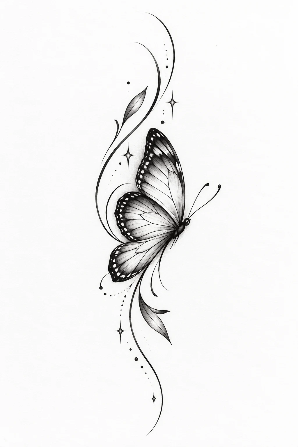 Butterfly Behind the Ear — butterfly tattoo placement ideas style outfit