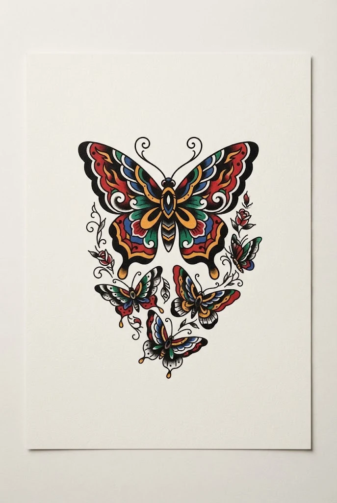 High-Contrast Negative Space Butterfly — butterfly tattoo sketch style outfit
