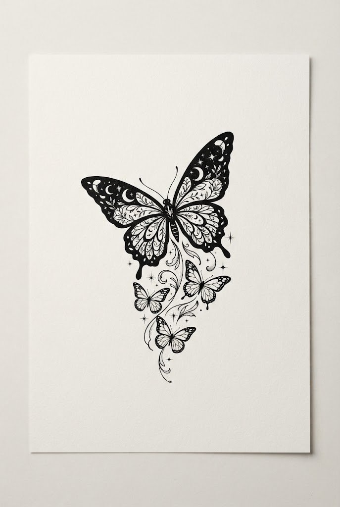 Minimalist Butterfly and Semicolon Forearm Ink — butterfly tattoo sketch style outfit