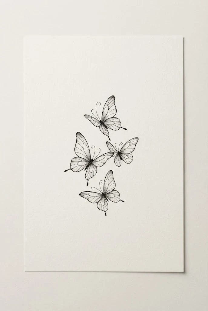 Dual Monarch Butterflies in Flight — butterfly tattoo sketch style outfit