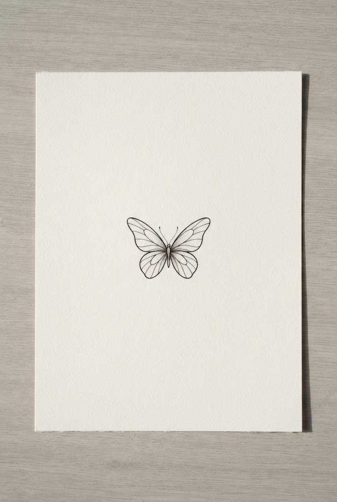 Minimalist Wrist-Crease Layout — butterfly tattoo stencil simple style outfit