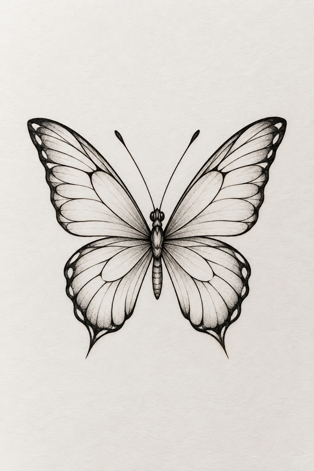 Minimal Butterfly Tattoo Template — butterfly tattoo template style outfit