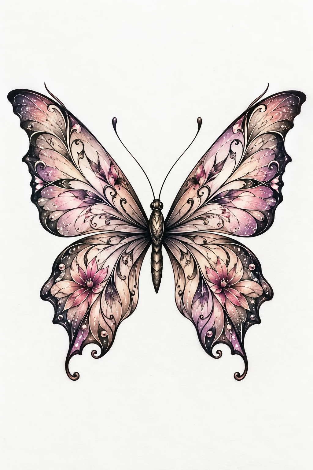 Butterfly Tattoo With Words in the Wings — butterfly tattoo with words style outfit