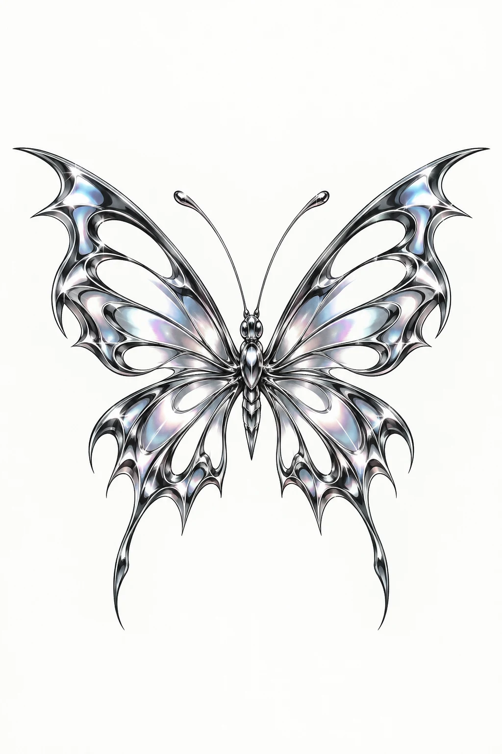 Y2K Chrome Butterfly — butterfly tramp tattoo style outfit