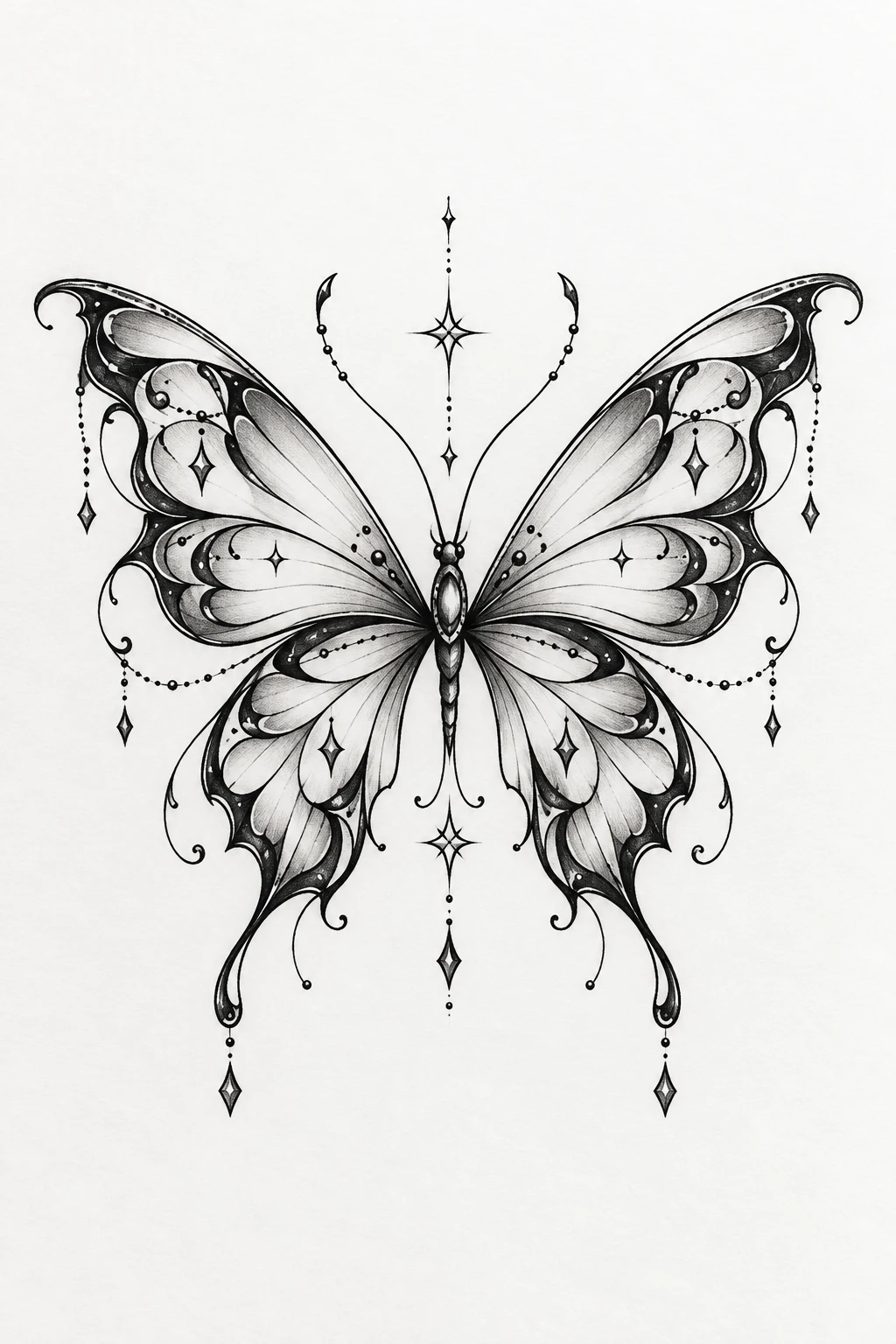 Ornamental Butterfly Tramp Tattoo — butterfly tramp tattoo style outfit