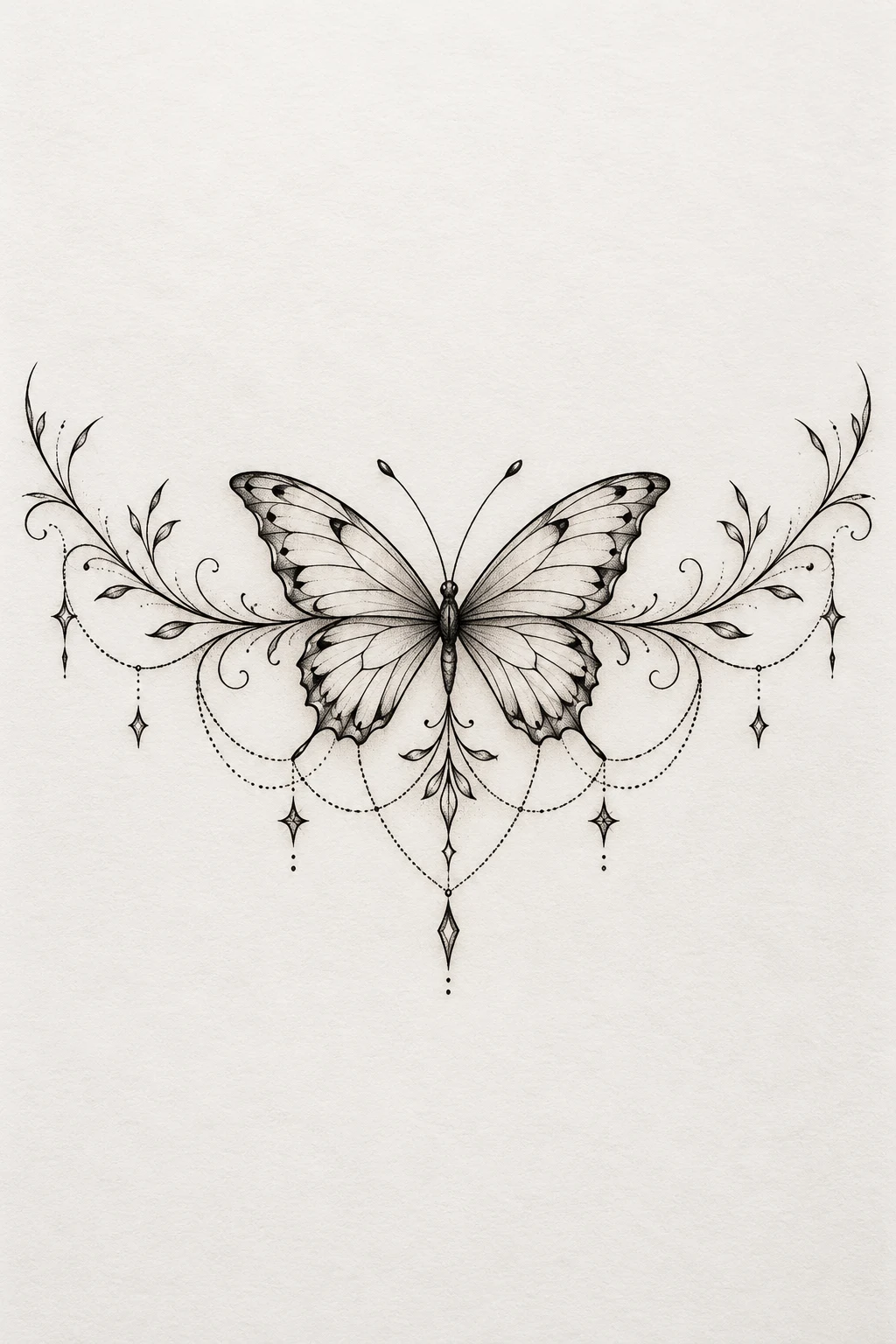Fine-Line Butterfly Underboob Tattoo — butterfly underboob tattoo style outfit