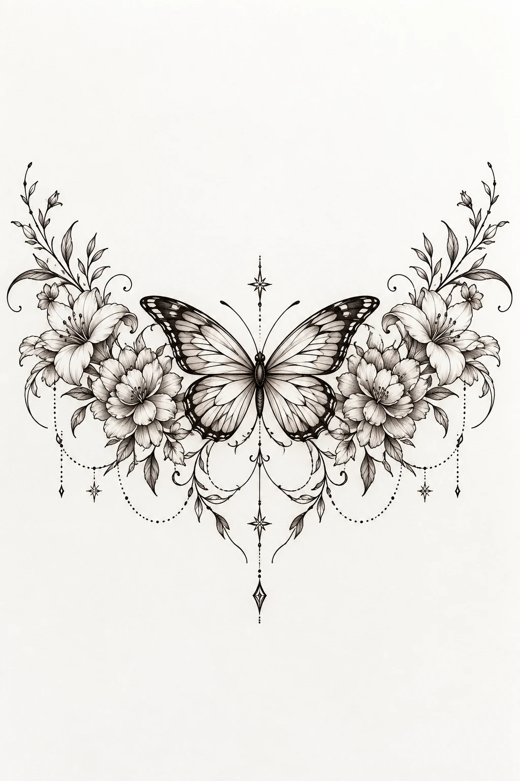 Butterfly Underboob Tattoo With Birth Flowers — butterfly underboob tattoo style outfit