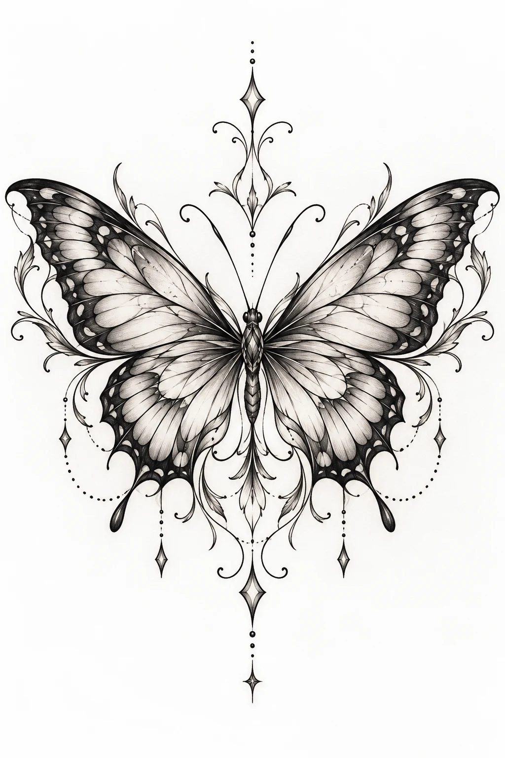 Realistic Butterfly With Soft Shading — butterfly underboob tattoo style outfit