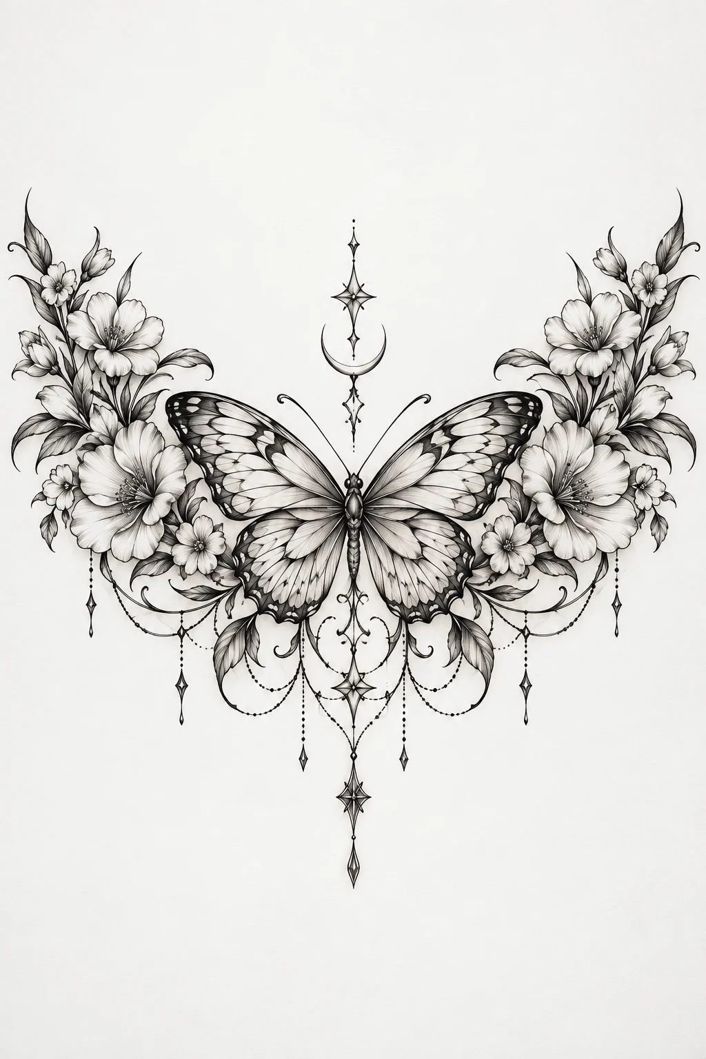 Butterfly Underboob Tattoo With Flowers — butterfly underboob tattoo style outfit