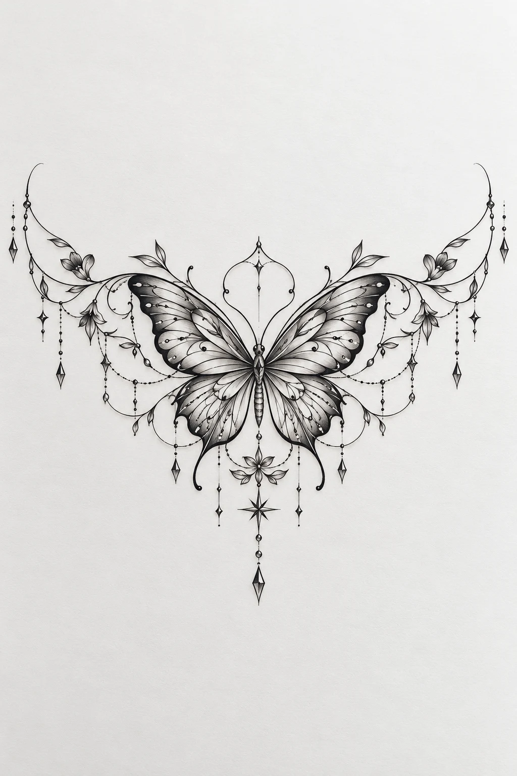 Ornamental Butterfly Underboob Tattoo — butterfly underboob tattoo style outfit