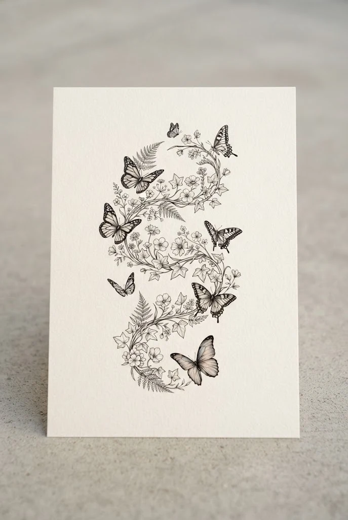 Botanical Wrist Spiral — butterfly wrap around tattoo style outfit