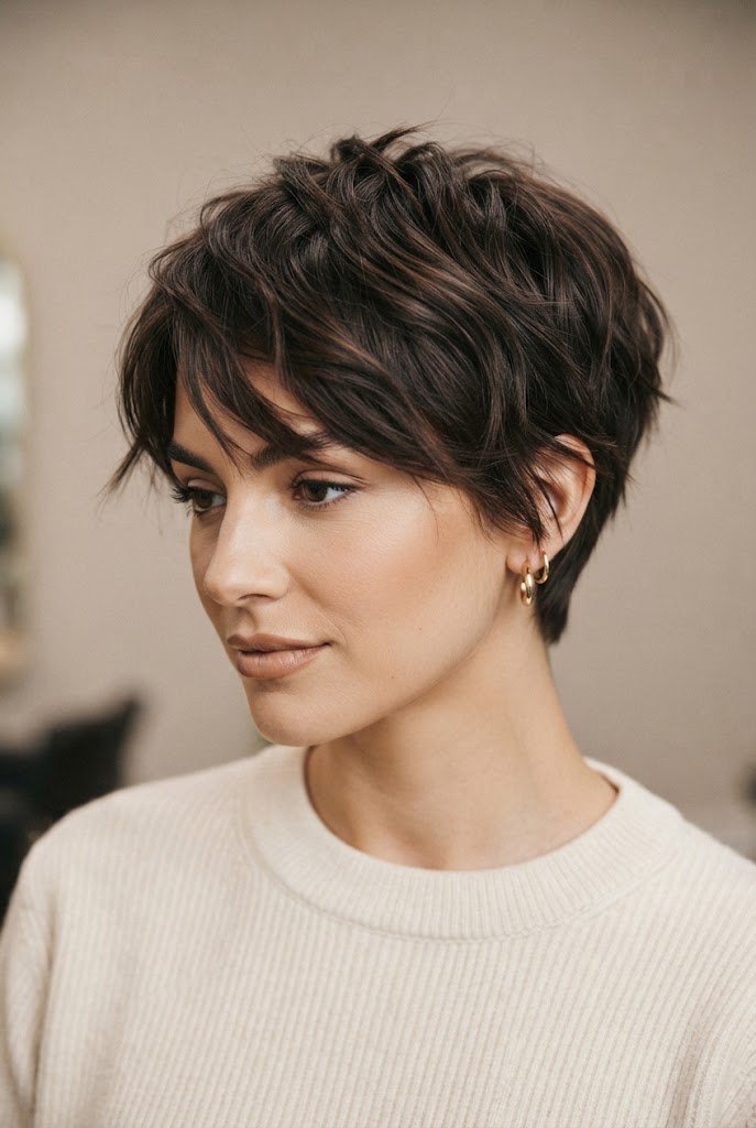 The Tousled Pixie Crop — casual short hairstyles simple style outfit