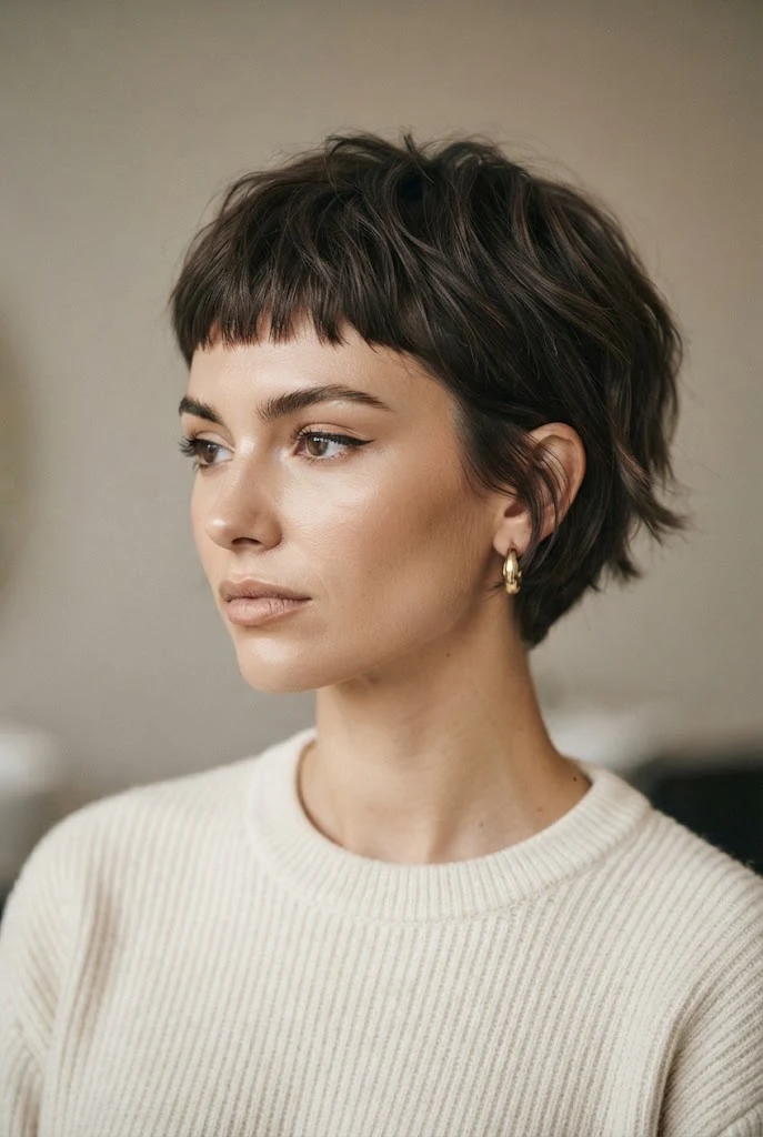 The Piece-Y Baby Bangs — casual short hairstyles simple style outfit