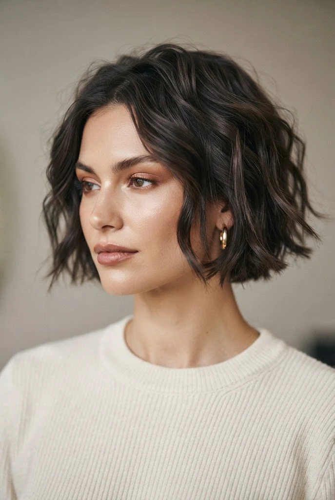 The Softly Tousled Bob Crop — casual short hairstyles simple style outfit