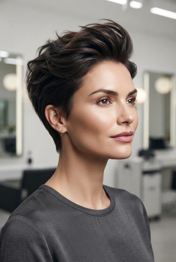 The Casual Swept-Back Quiff — casual short hairstyles simple style outfit