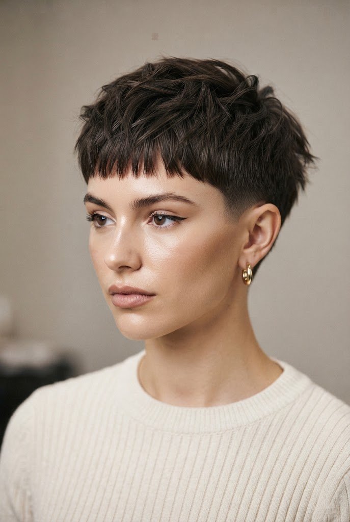 The Textured French Crop — casual short hairstyles simple style outfit