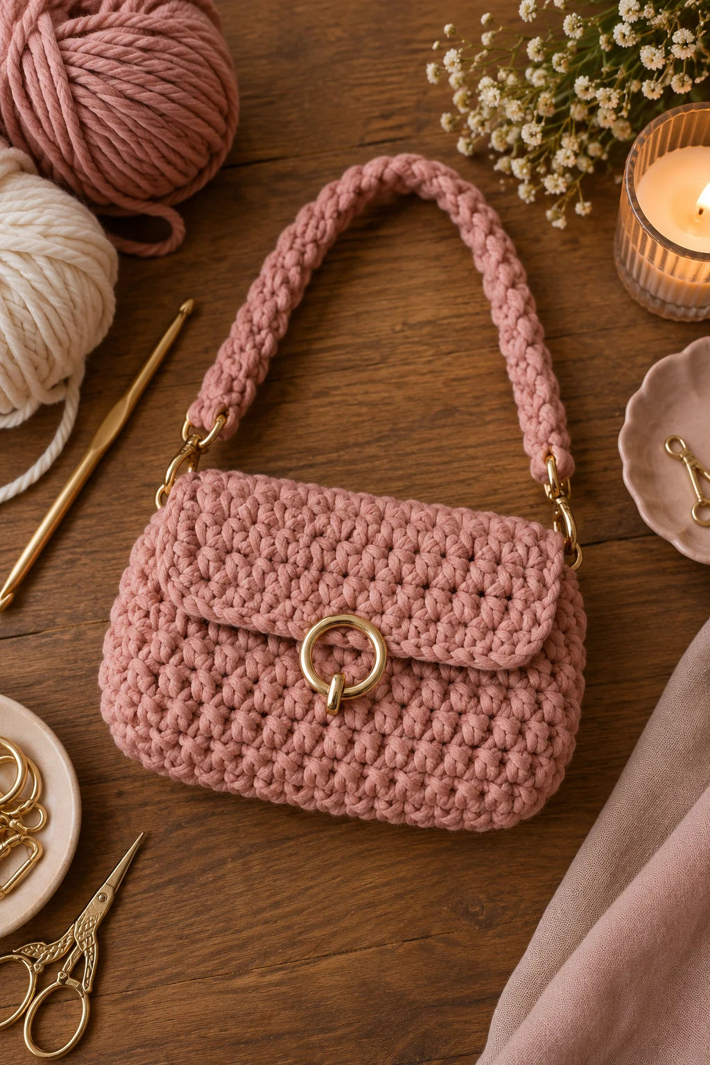 The Mini Date-Night Bag — chunky crochet bag style outfit