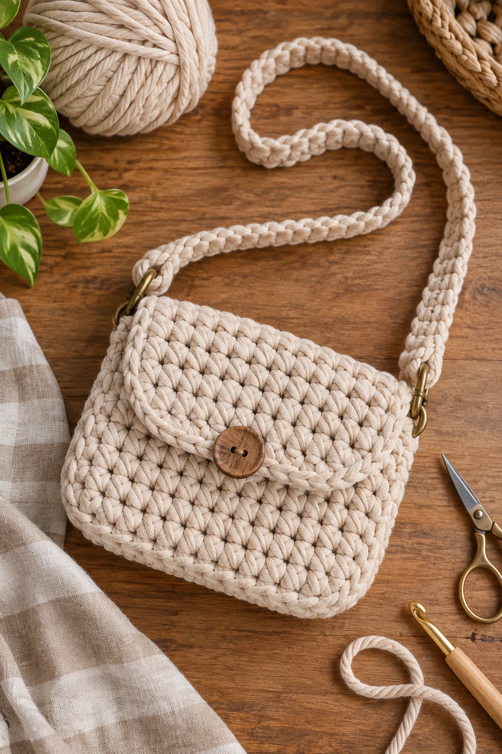 The Chunky Cord Crossbody — chunky crochet bag style outfit