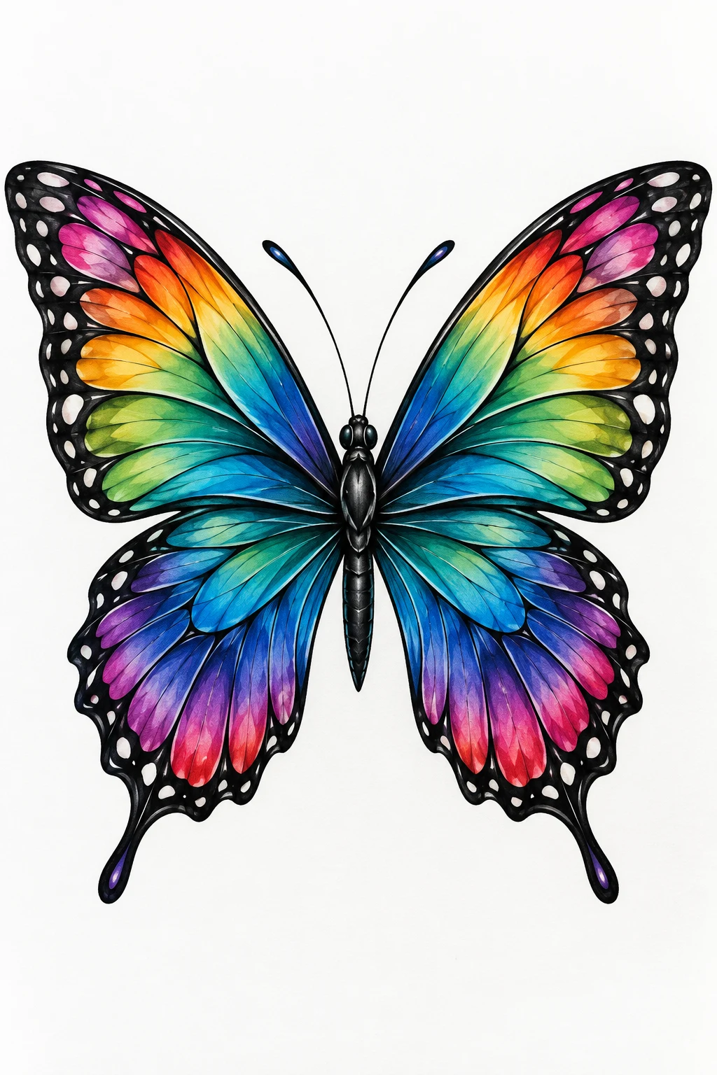 Rainbow Gradient Butterfly — colorful butterfly tattoo style outfit