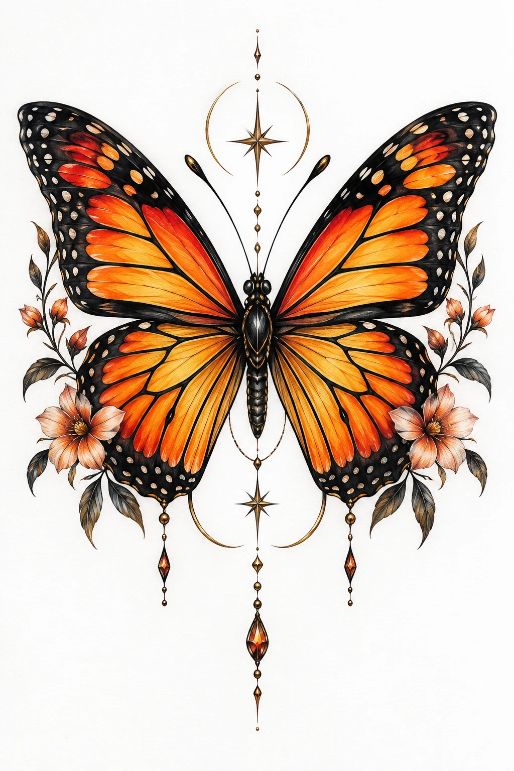 Monarch With a Twist — colorful butterfly tattoo style outfit
