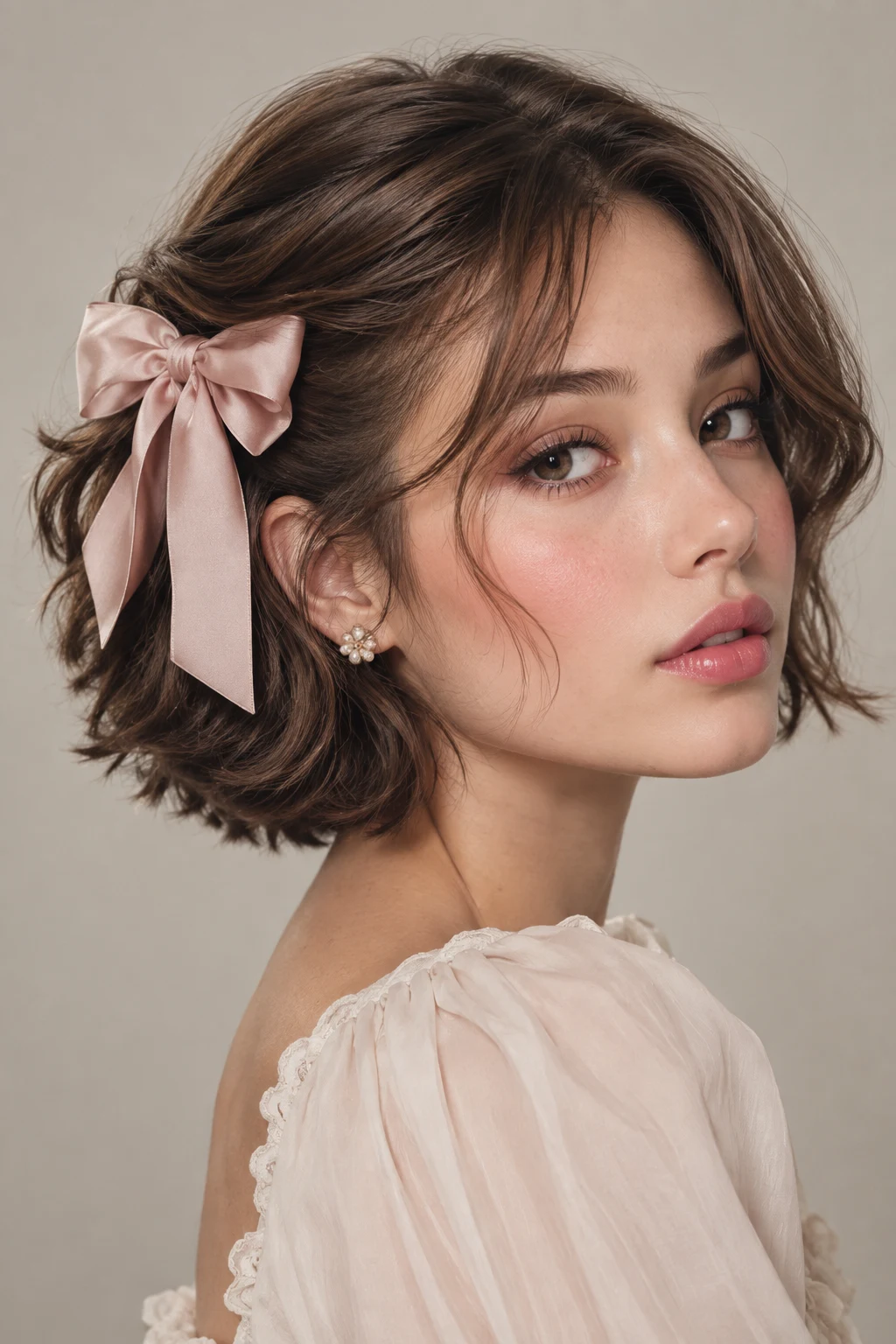 Coquette Hairstyles Short With a Side Bow — coquette hairstyles short style outfit
