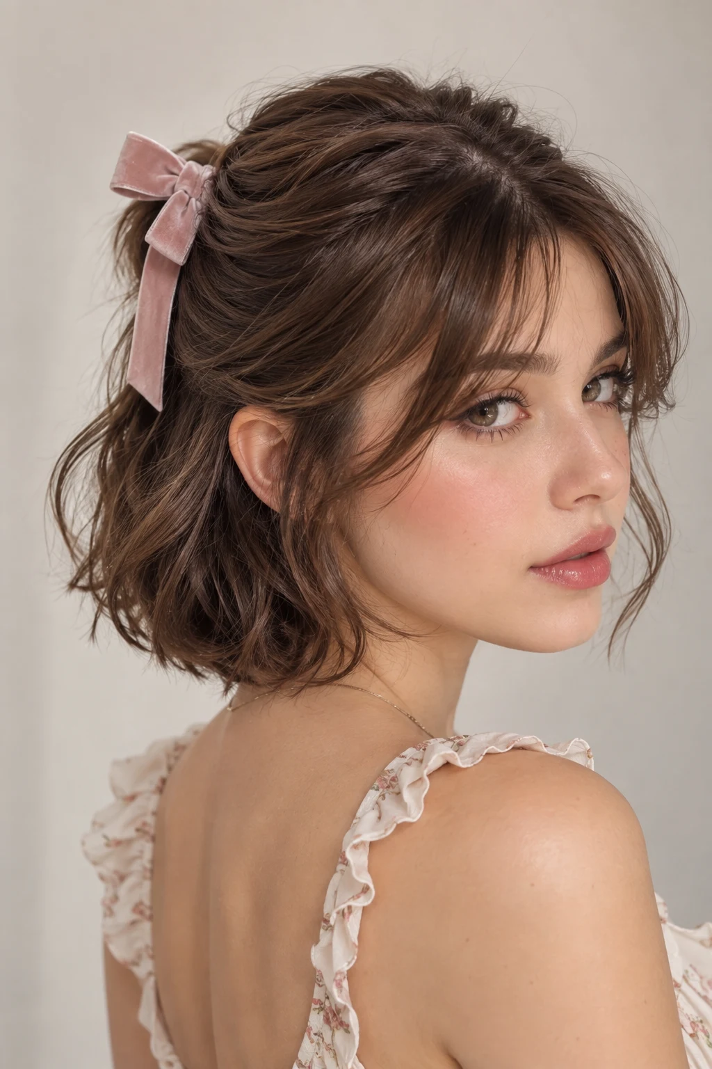 The Half-Up Mini Bow — coquette hairstyles short style outfit