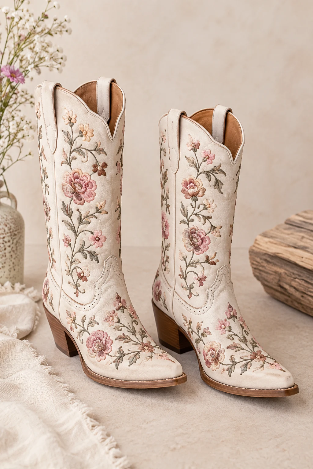 Floral Dress Meets Western Boots — cowgirl boots style outfit