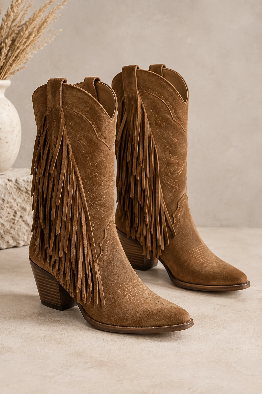 Suede and Fringe — cowgirl boots style outfit