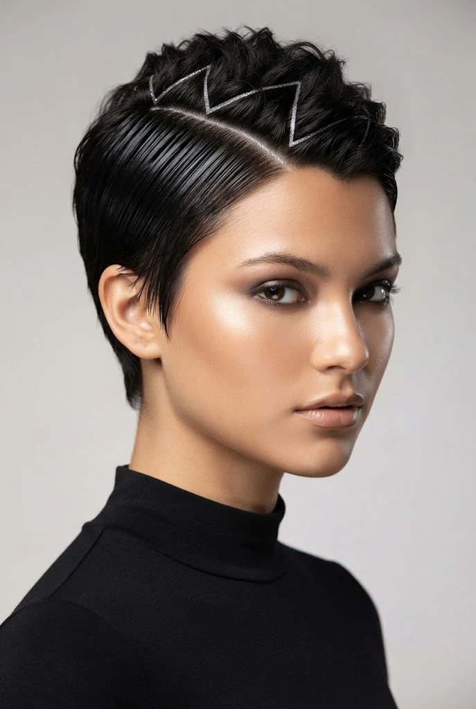 Zig-Zag Parting Surge — crazy hairstyles for short hair easy style outfit
