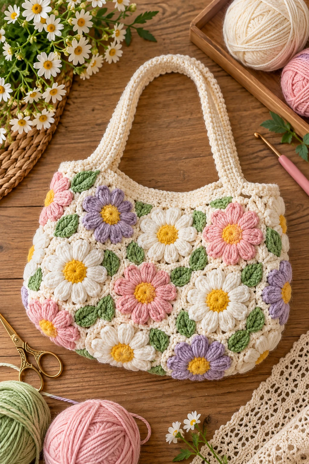 Floral Summer Purse — crochet a bag style outfit