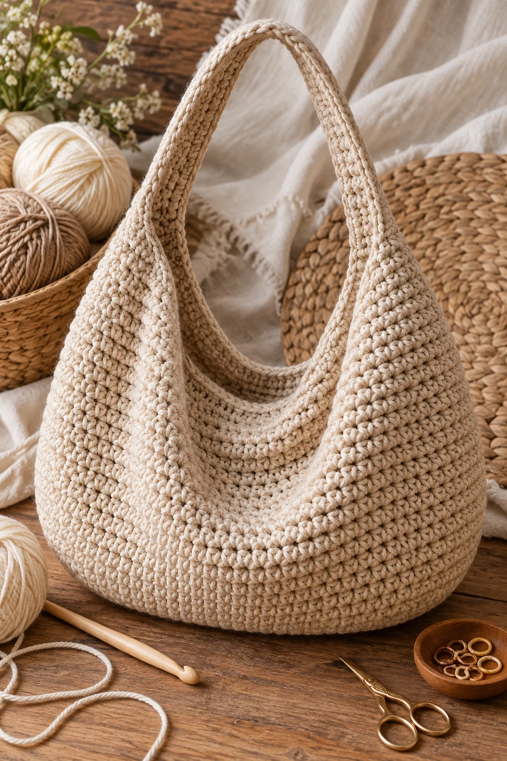Oversized Slouchy Hobo — crochet a bag style outfit