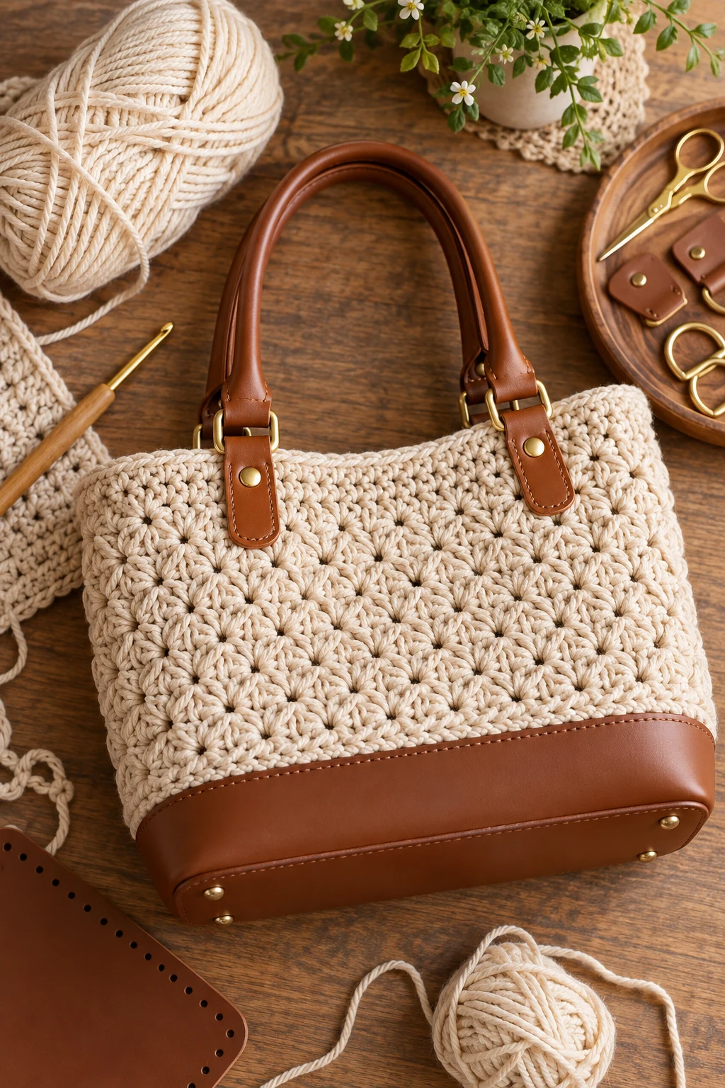 Crochet a Bag With a Leather-Style Base — crochet a bag style outfit