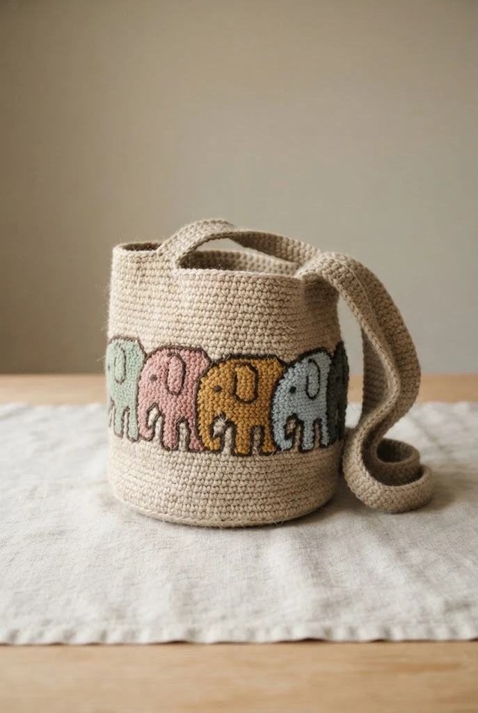 Boho Festival Caddy — crochet baby bag style outfit