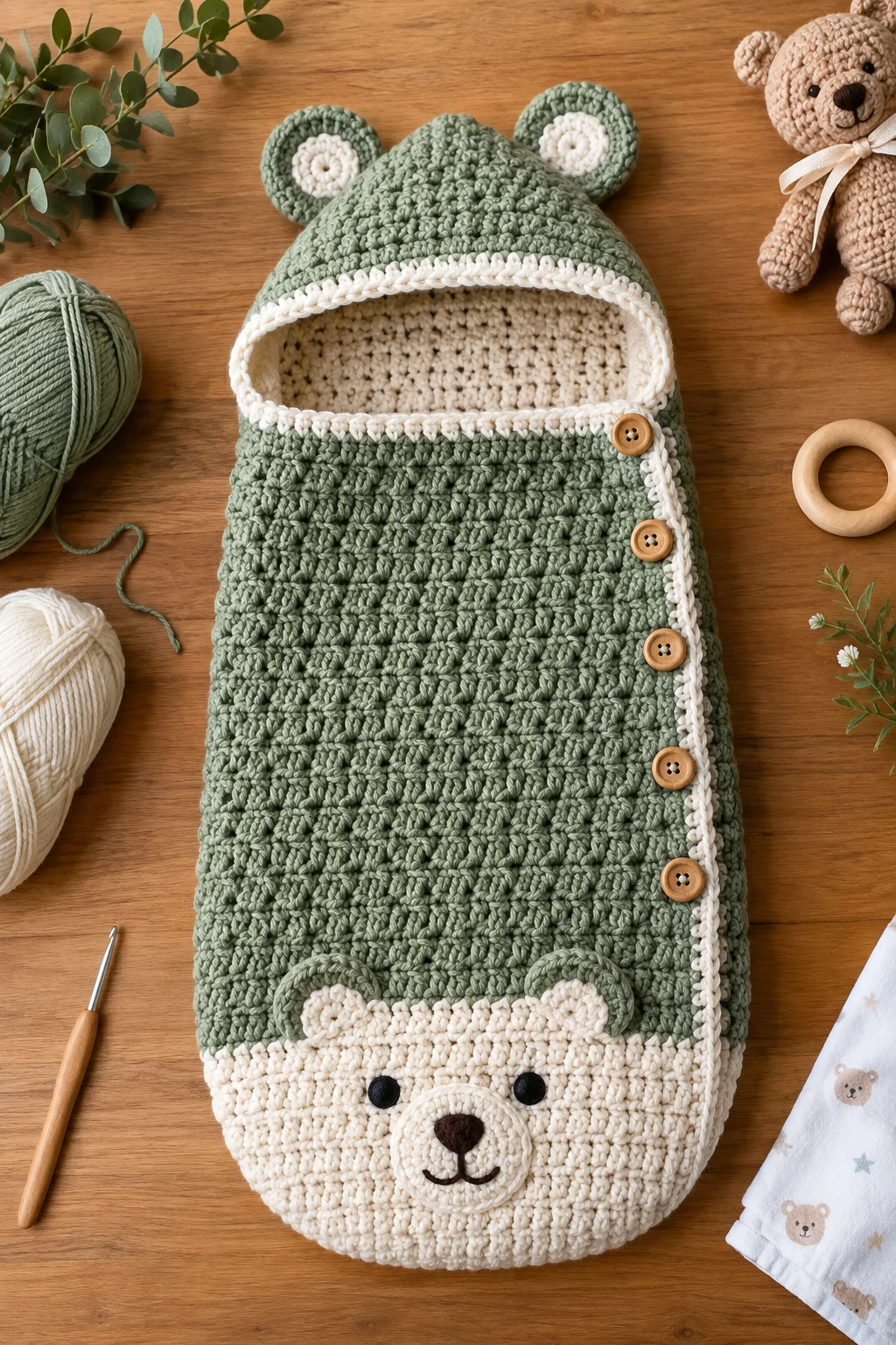 Personalized Crochet Baby Sleeping Bag Gift — crochet baby sleeping bag style outfit
