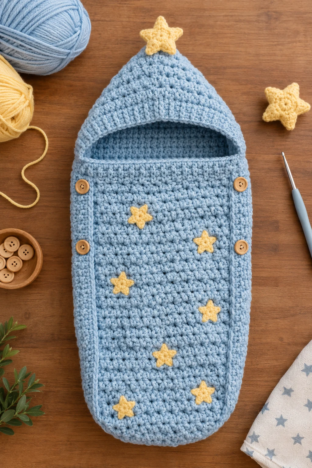 Crochet Star Baby Sleeping Bag — crochet baby sleeping bag style outfit