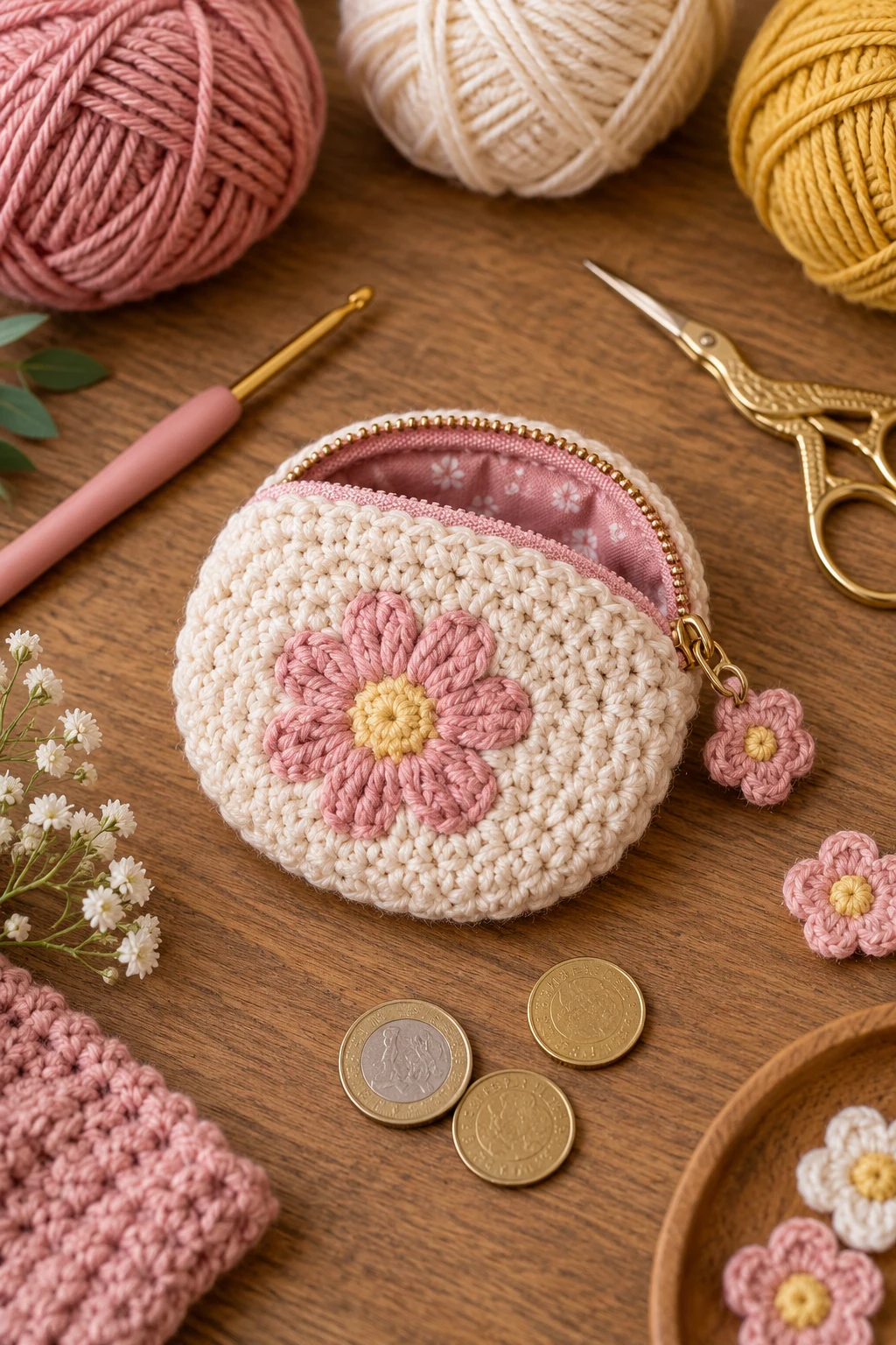 Mini Crochet Coin Pouch — Crochet bag accessories style outfit