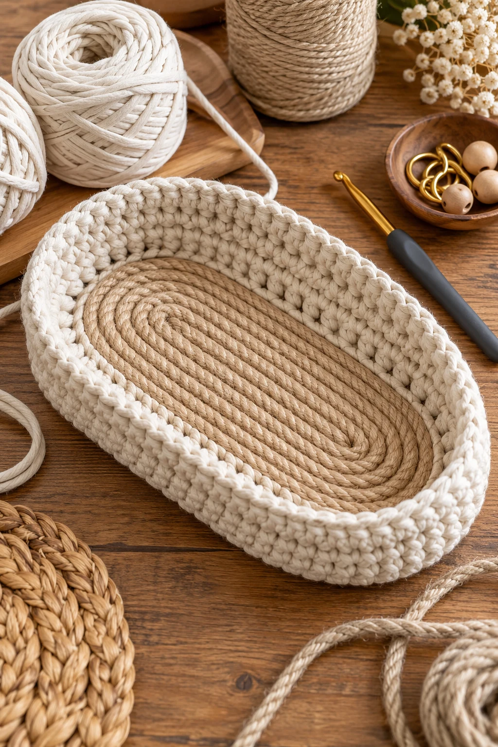 Rope-Reinforced Crochet Base — crochet bag base style outfit