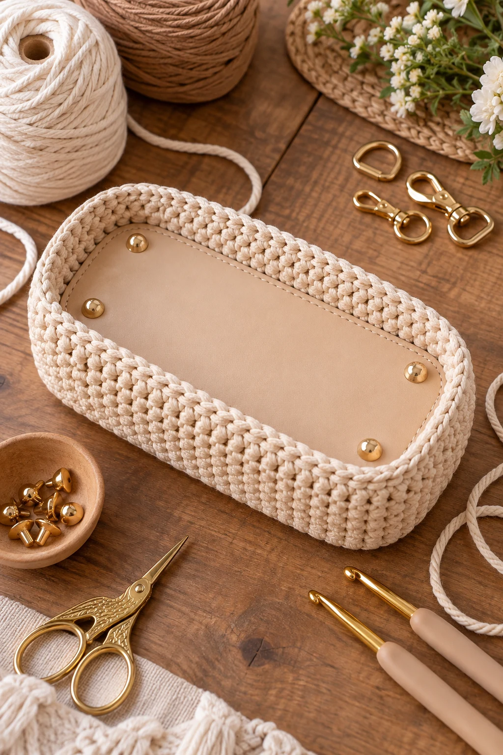 Designer-Style Structured Base — crochet bag base style outfit