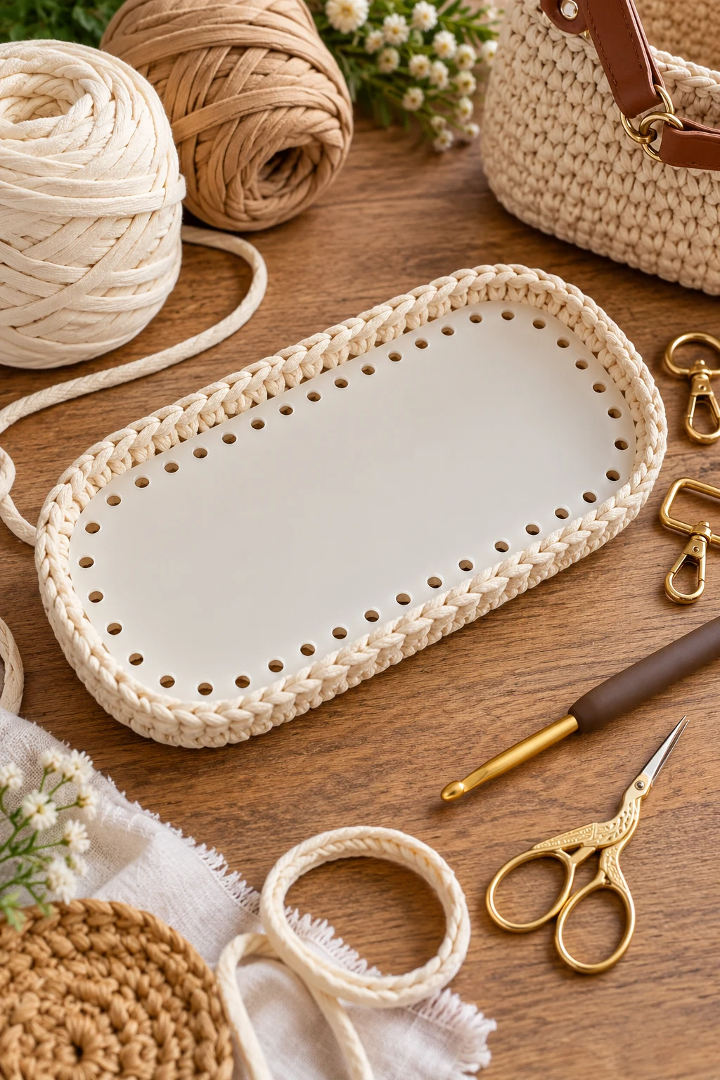 Reinforced Plastic Base — crochet bag base style outfit