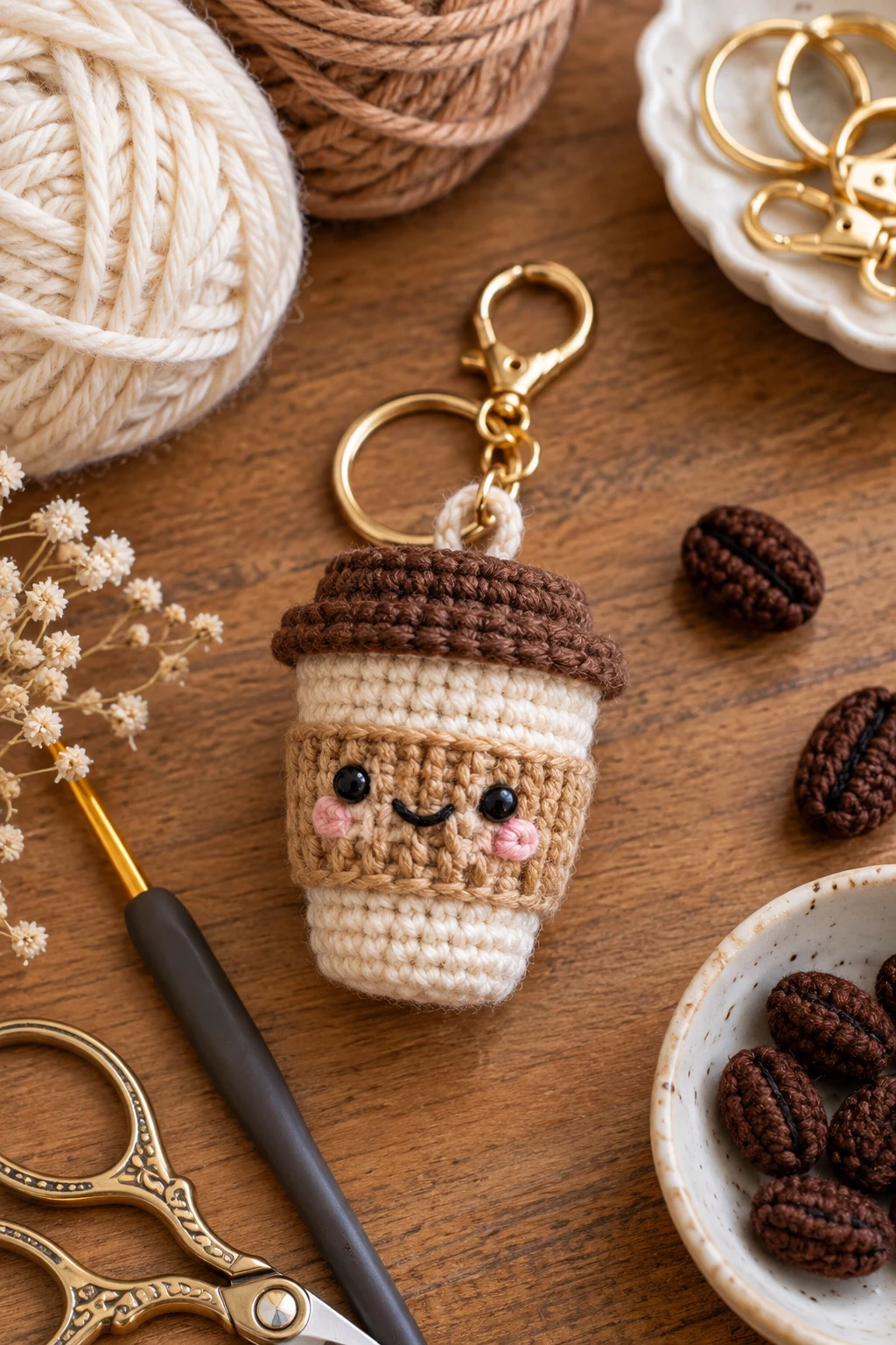 Mini Coffee Cup — crochet bag charms aesthetic style outfit