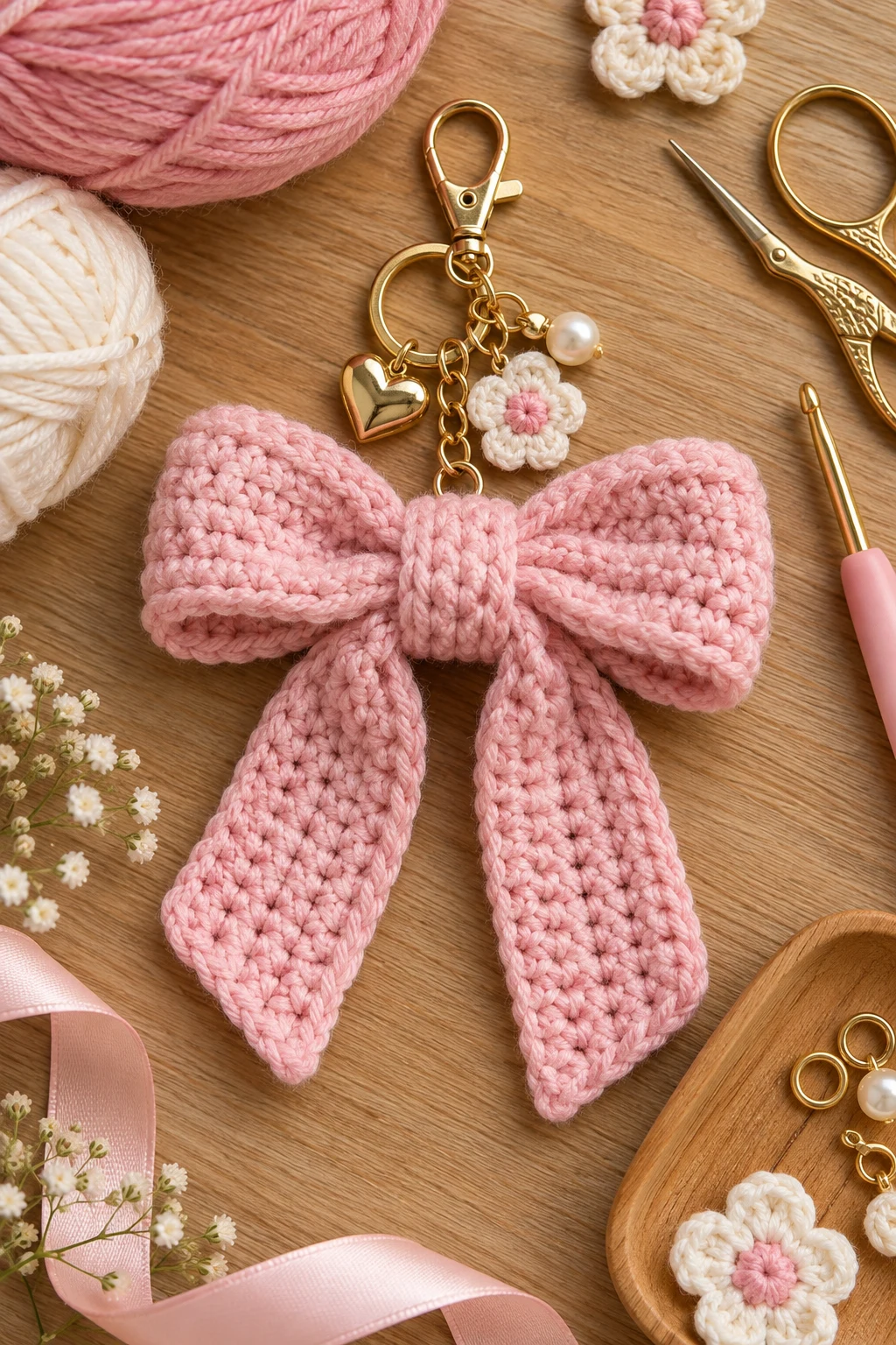 Coquette Ribbon Bow — crochet bag charms aesthetic style outfit