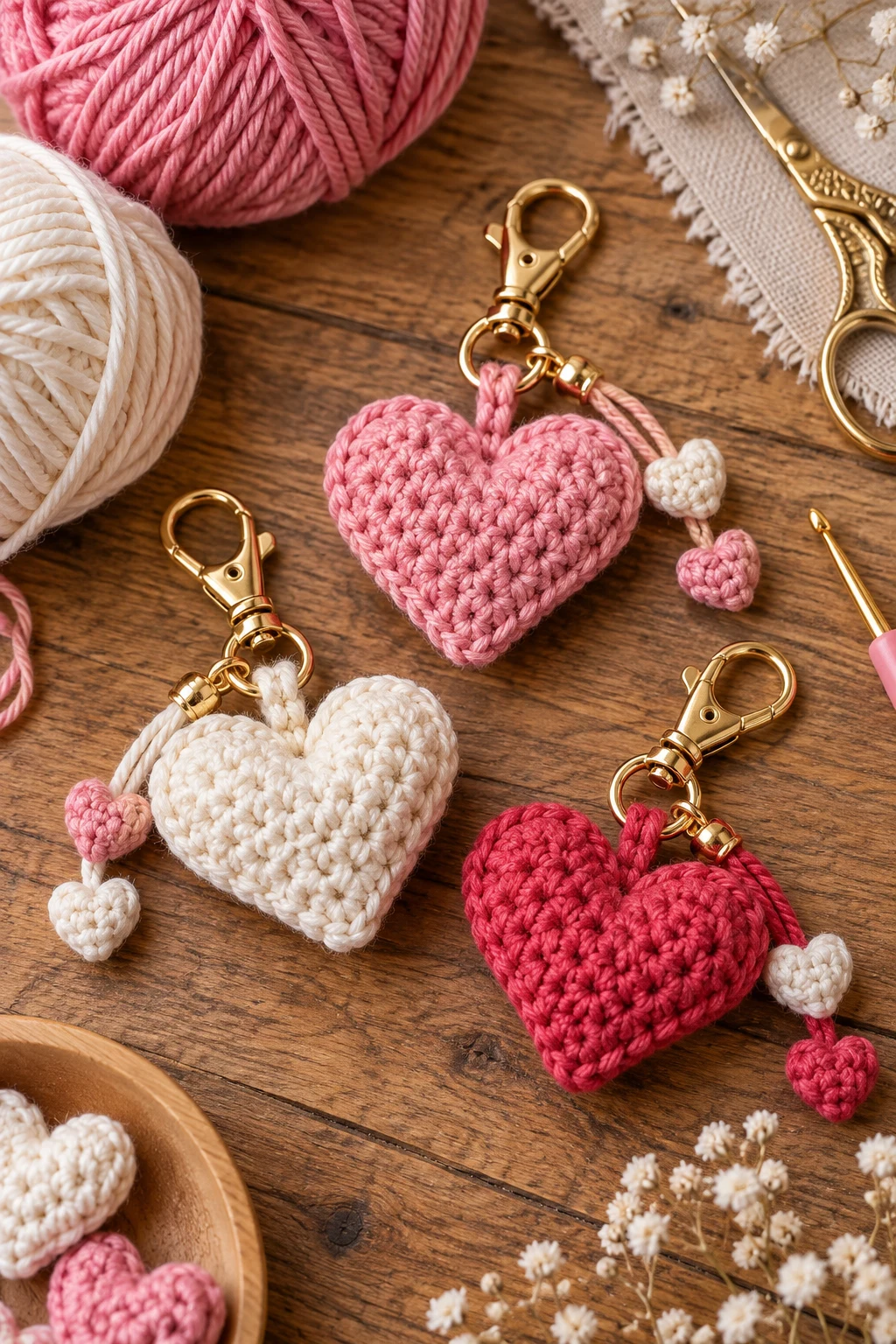 Mini Crochet Heart — crochet bag charms aesthetic style outfit