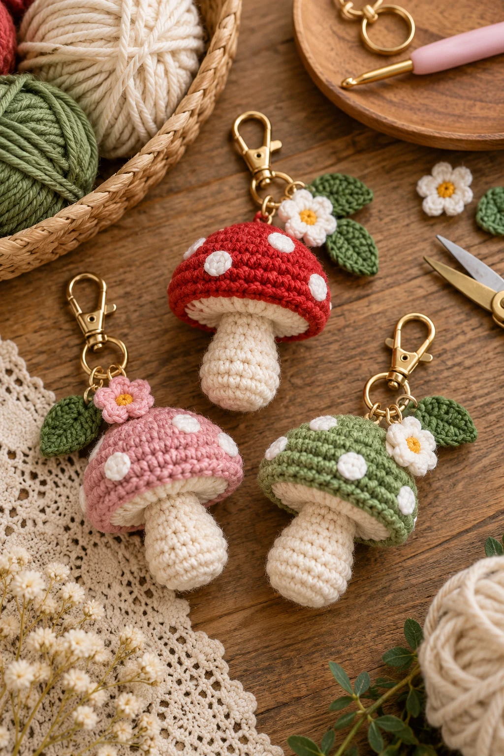Cottagecore Mushroom — crochet bag charms aesthetic style outfit