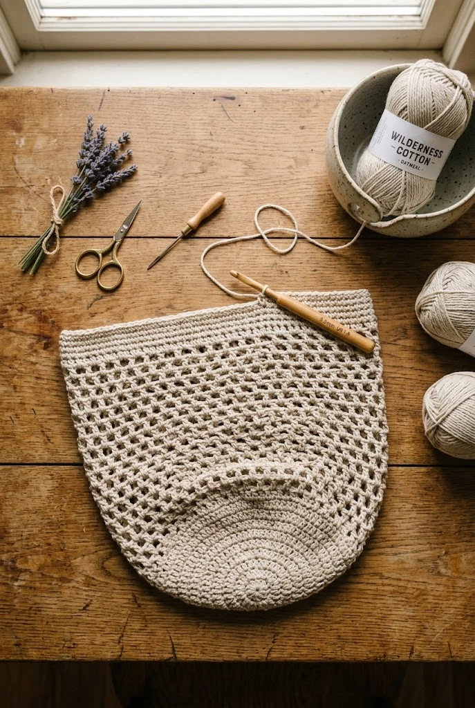 The Slouchy Farmers Market Sack — crochet bag easy style outfit