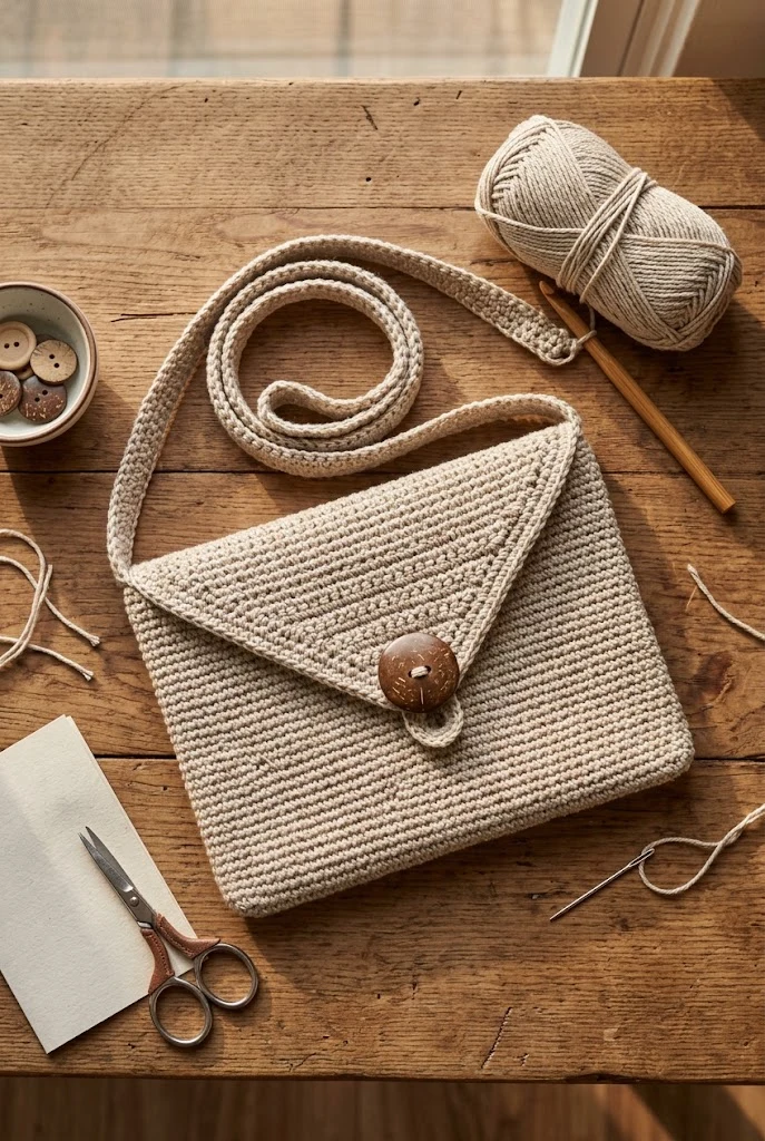 Minimalist Envelope Crossbody — crochet bag easy style outfit