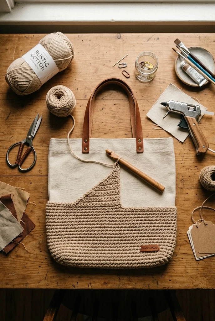 Heavy-Duty Canvas Style Storage Tote — crochet bag easy style outfit