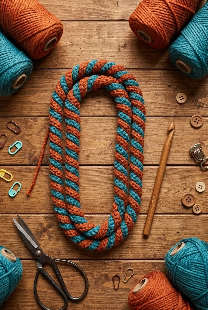 Dual-Tone Spiral Cord — crochet bag handles free pattern style outfit